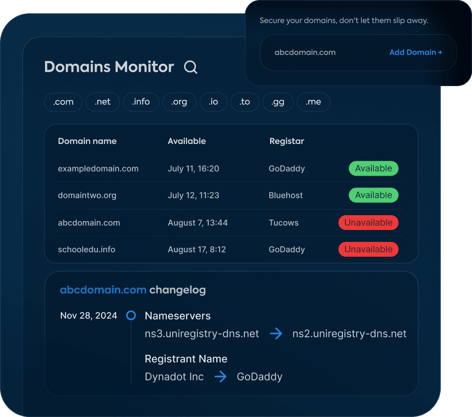 Domain Monitor Dashboard